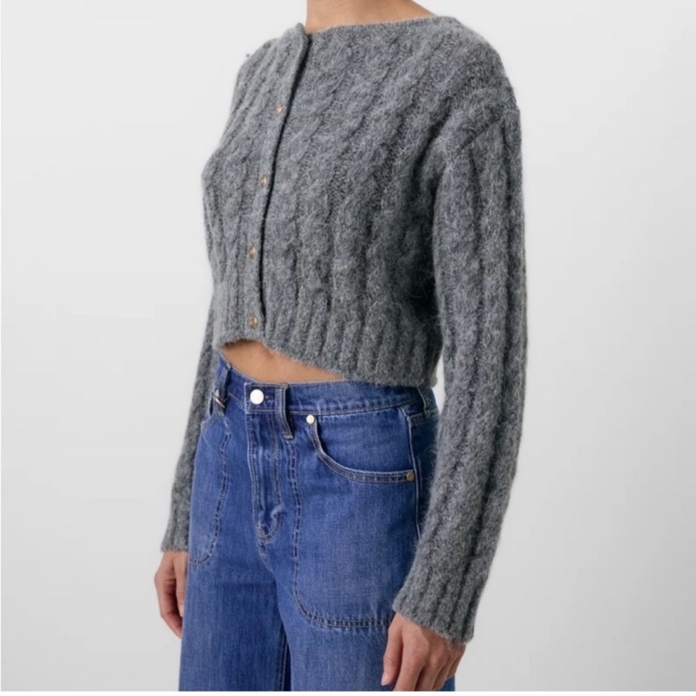 Cult Gaia x Gap Gray Cable Knit Sweater